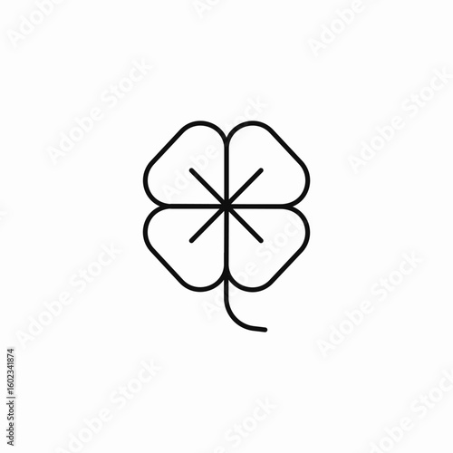 four leaf clover stem icon sign vector