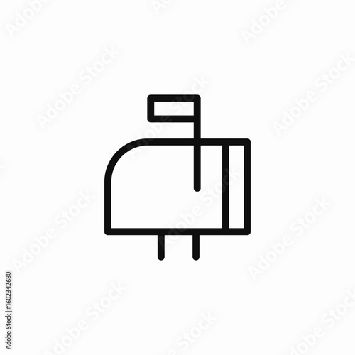 mailbox flag up icon sign vector