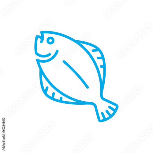 Flat Fish Icon for Data Visualization | Simple Minimalist Infographic Element | Vector Seafood Symbol

