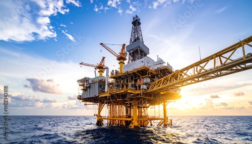 Offshore oil rig at sunset (4)
