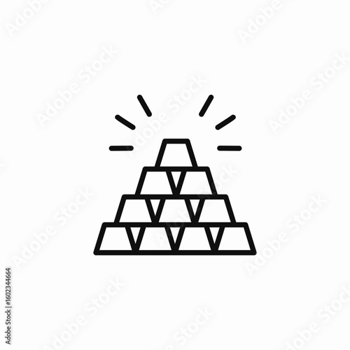 shining gold bars icon sign vector
