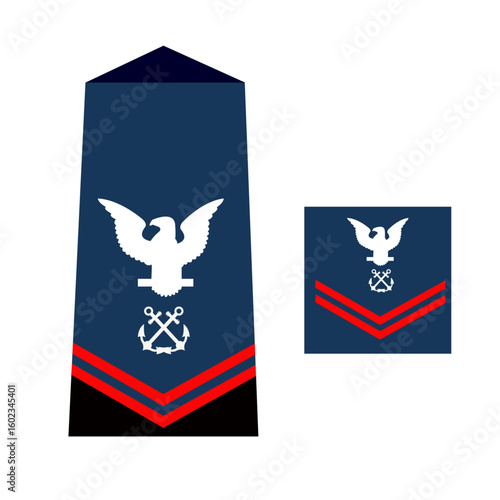 Galon de l'armée américaine : Sous-officier des gardes-côtes: Quartier-maître de 2e classe.