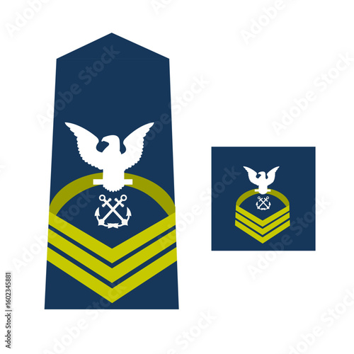 Galon de l'armée américaine : Sous-officier des gardes-côtes: Premier maître.