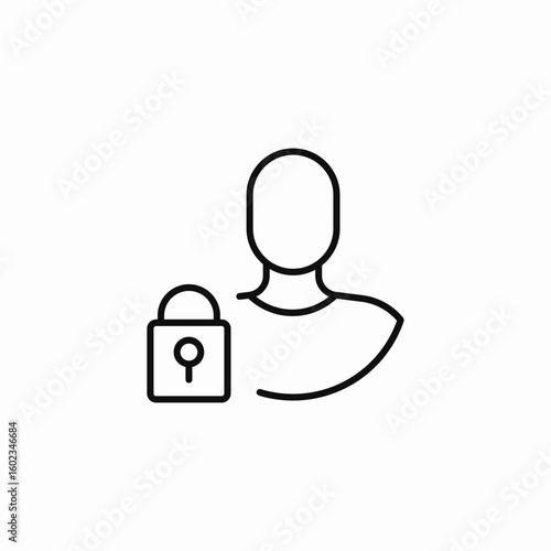 user locked account icon sign vector