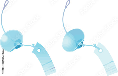 シンプルカラー・主線なしの風鈴ベクター