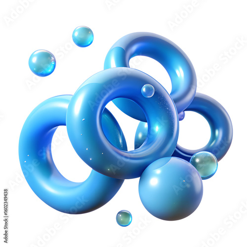 Olympic Abstract Blue 3D Rings and Spheres Floating on a Black Background art are not similar; they are totally unique. 