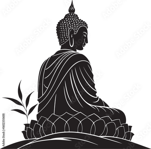 Serene Buddha meditating on lotus meditation enlightenment