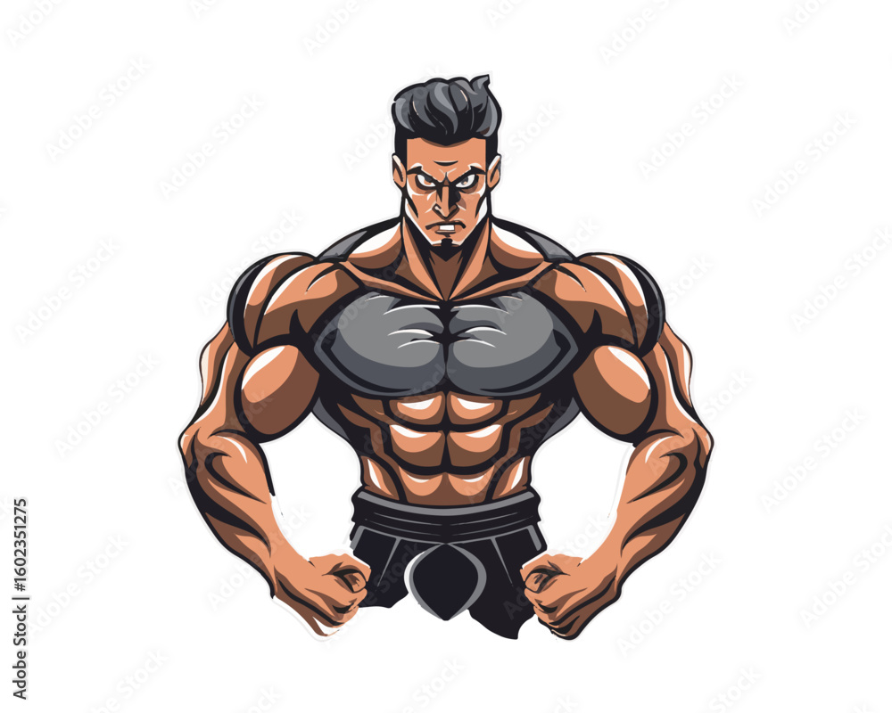Fototapeta premium illustration of a bodybuilder