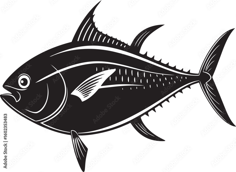 Obraz premium Tuna fish illustration marine life seafood