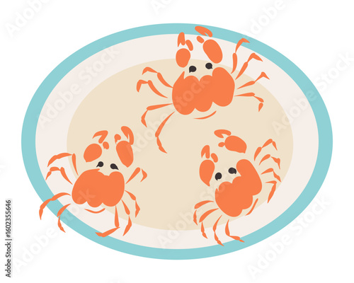 Hand drawn retro print, seafood crab sketch. Vector Illustration for signboard, restaurant menu, fish market, seafood shop.