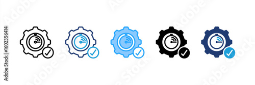 Efficiency icon set multiple style collection