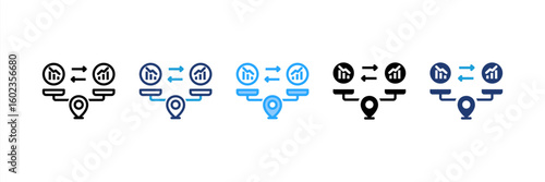Break Even Point icon set multiple style collection