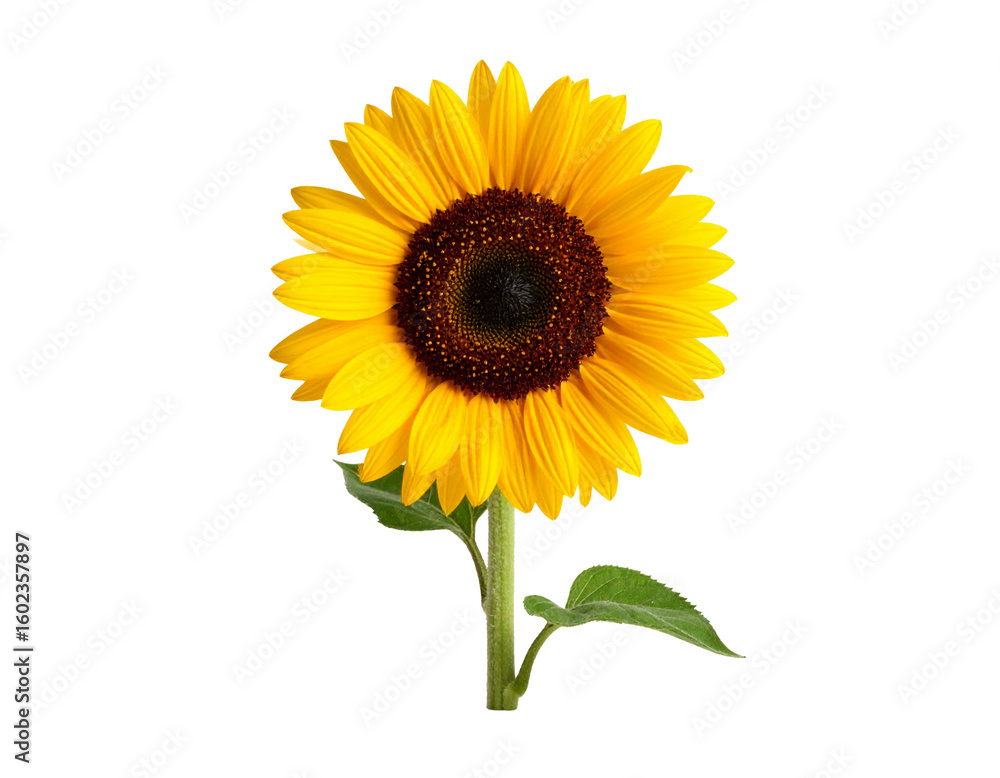 Obraz premium Bright Sunflower Isolated on White Background