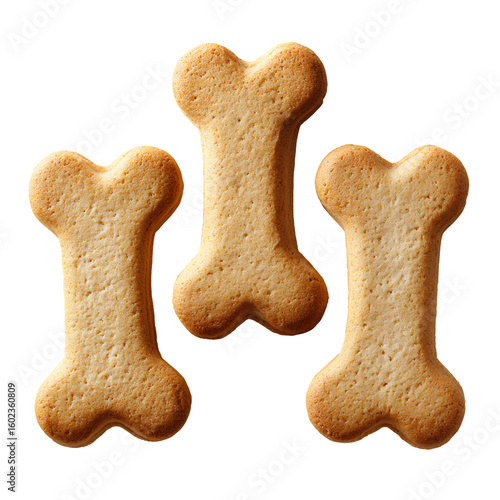 Biscuit-shaped dog treats, bone-shaped cookies, on a transparent background