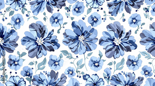 Seamless pattern. Spring delicate orchid flowers. Digital printing
