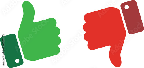 A thumbs up and thumbs down icon representing approval and disapproval