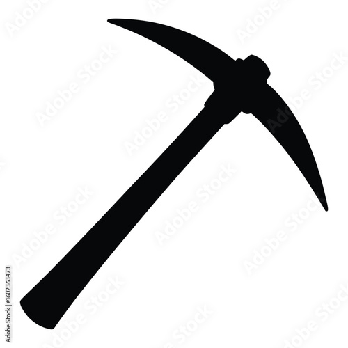 silhouette of pickaxe black wooden handle digital art