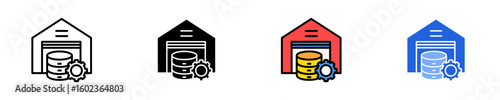 Business Data Warehousing  Icon Set Multiple Style Collection