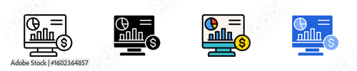 Financial Performance Dashboard  Icon Set Multiple Style Collection