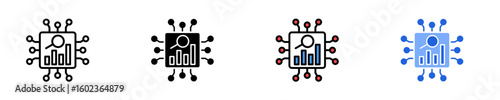 Ai Powered Data Analysis  Icon Set Multiple Style Collection