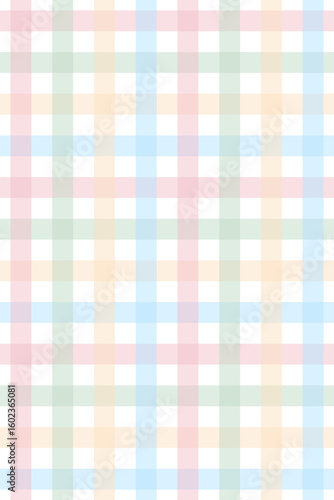 Seamless gingham background in pastel rainbow color