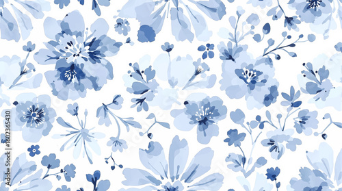 watercolor blue flower pattern on crime base