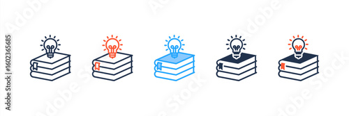 Knowledge icon set multiple style collection