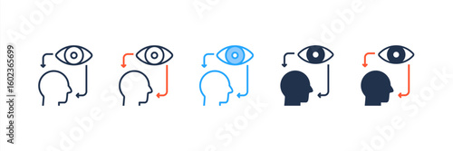 Self Awareness icon set multiple style collection