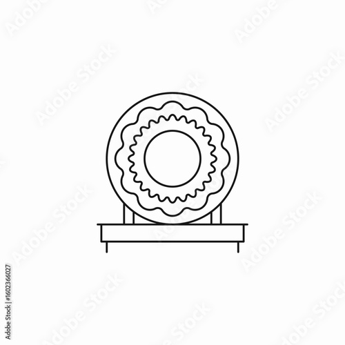 antique circular display icon sign vector