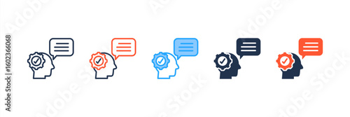 Communication Skills icon set multiple style collection