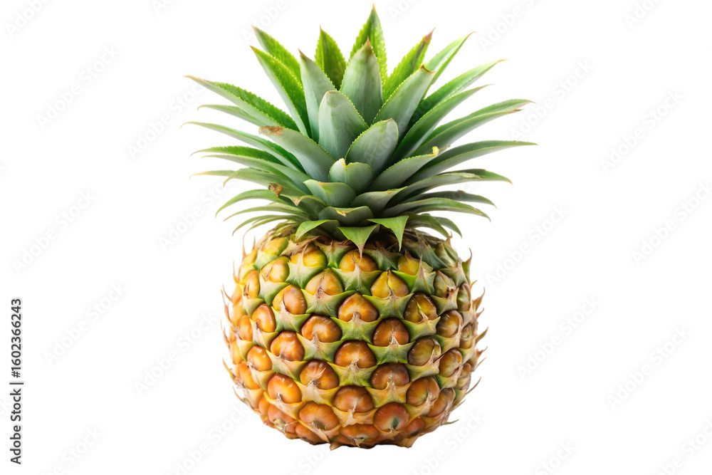 Fototapeta premium Pineapple isolated on transparent background full depth of field tropical fruit