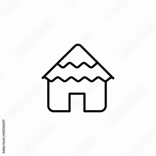 beach hut house icon sign vector