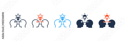 Mentorship icon set multiple style collection