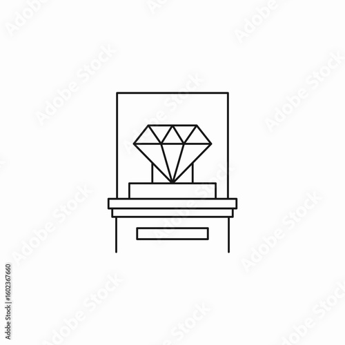 museum diamond display icon sign vector