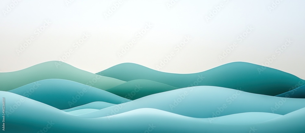 Fototapeta premium Abstract wavy mountains landscape