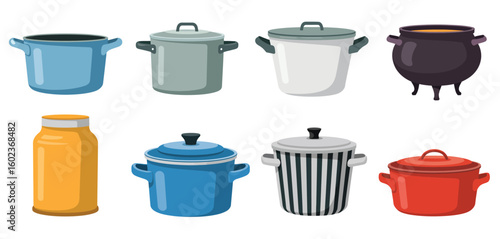 Collection of assorted pots and cooking vessels