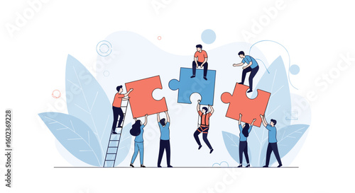 Teamwork collaboration building blocks for successful project completion together