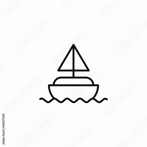 sailboat on water  icon sign vector