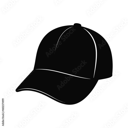 Simple black baseball cap illustration