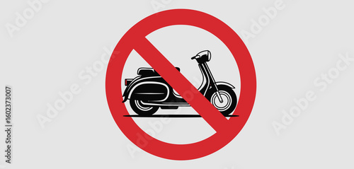 No scooters allowed sign with red circle and diagonal line