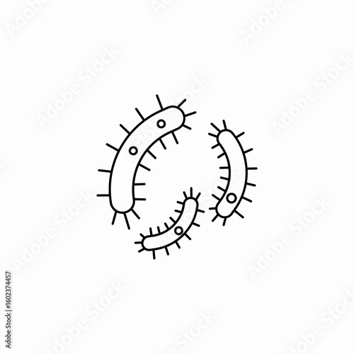 bacteria germ microbes icon sign vector