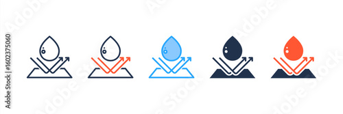 Water Resistant icon set multiple style collection