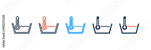Washing icon set multiple style collection