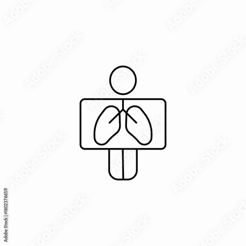 human lungs x-ray icon sign vector