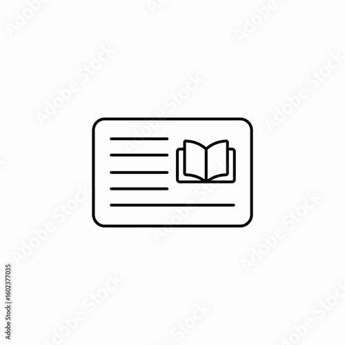 library card information icon sign vector