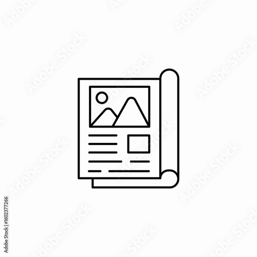 magazine layout image article icon sign vector