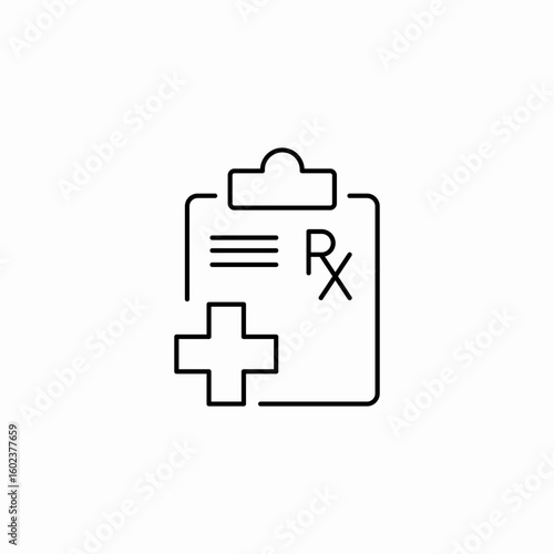medical prescription clipboard icon sign vector