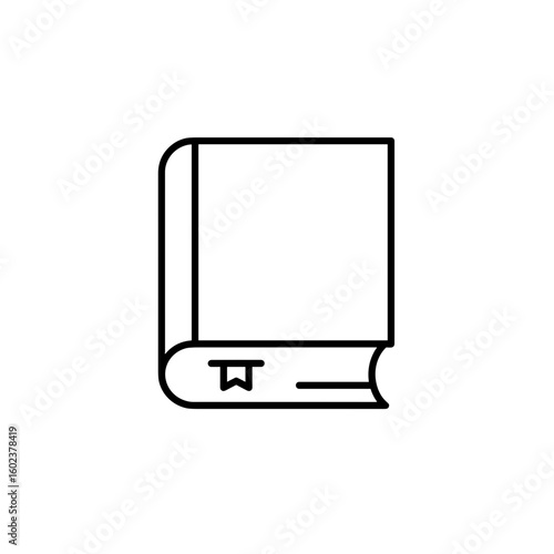 Closed book with a bookmark, simple mood, minimalist design