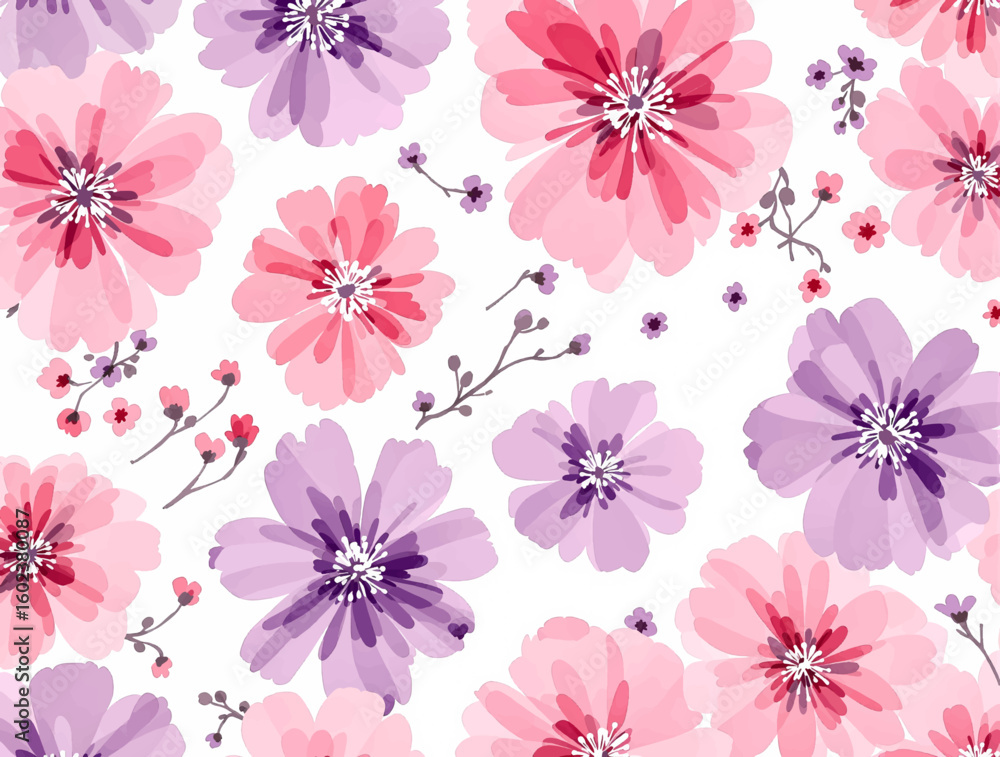 Fototapeta premium Flower colorful watercolour background