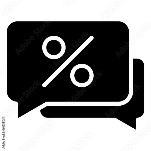A label icon that directly communicates the existence of a discount measured in percentages such as discount, promo or savings